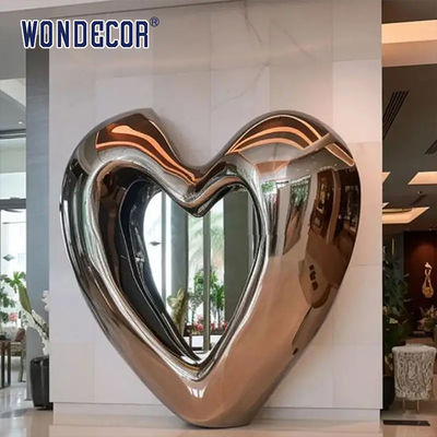 170cm Large Outdoor Garden Forged Metal Abstract Heart Shaped Stainless Steel Sculpture