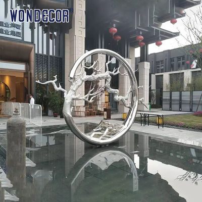 Modern Metal Art Decoration Casting Stainless Steel Tree Ring Stainless Steel Sculpture