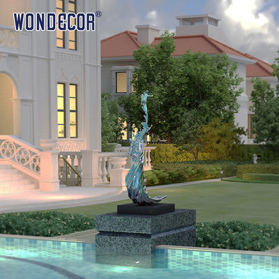 Hotel Lobby Metal Art Abstract Sea Waves Stainless Steel Outdoor Sculpture