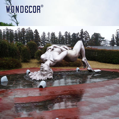 Outdoor Park Large Cast Stainless Steel Sculpture Metal Reclining Naked Beauty