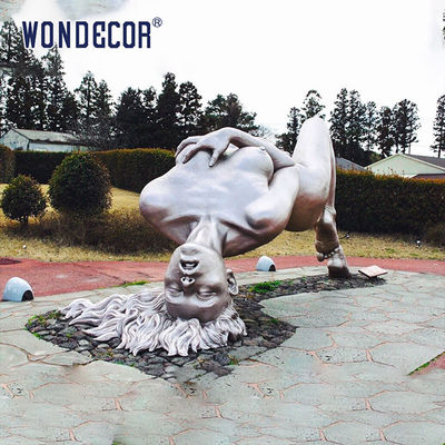Outdoor Park Large Cast Stainless Steel Sculpture Metal Reclining Naked Beauty