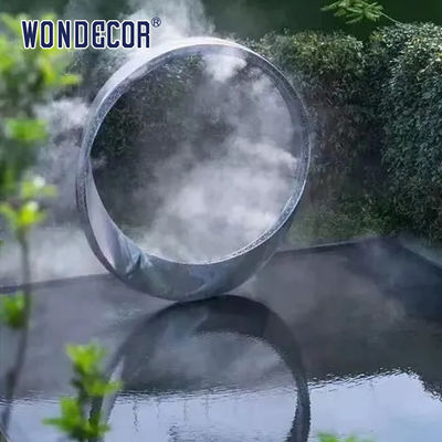Outdoor Stainless Steel Garden Art Large Forged Metal Geometric Circular Fountain