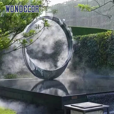Outdoor Stainless Steel Garden Art Large Forged Metal Geometric Circular Fountain