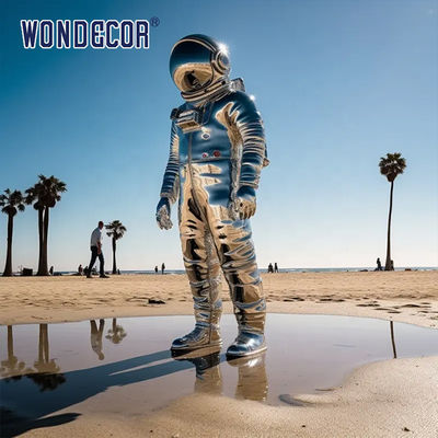 Modern Outdoor Metal Large Stainless Steel Sculpture Astronaut