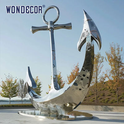 Modern Square Large Ship Anchor Outdoor Stainless Steel Sculpture