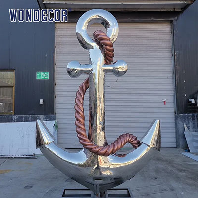 Modern Square Large Ship Anchor Outdoor Stainless Steel Sculpture