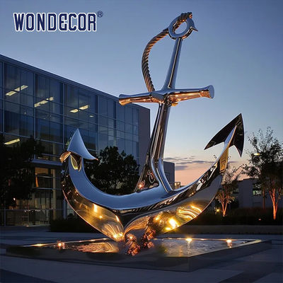 Modern Square Large Ship Anchor Outdoor Stainless Steel Sculpture