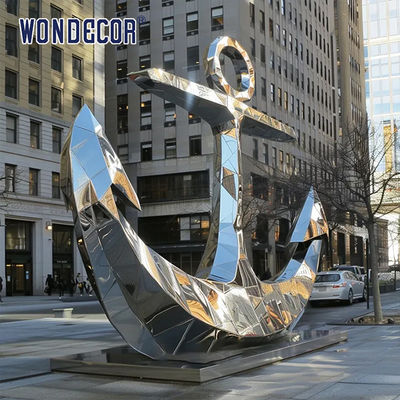 Modern Square Large Ship Anchor Outdoor Stainless Steel Sculpture