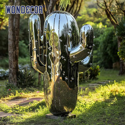 Outdoor Large Abstract Cactus Casting Stainless Steel Sculpture