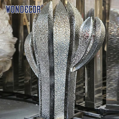 Outdoor Large Abstract Cactus Casting Stainless Steel Sculpture