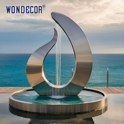 Outdoor swimming pool metal decoration abstract geometric musical symbols stainless steel sculpture