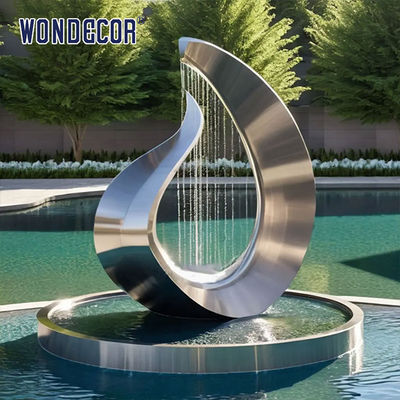 Outdoor swimming pool metal decoration abstract geometric musical symbols stainless steel sculpture