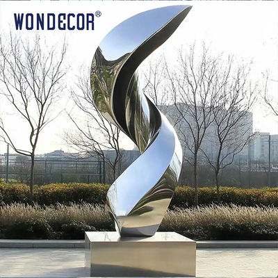 Outdoor Park Large-Scale Abstract Metal Landscape "Flowing Light Rhythm - Mirror Dynamics" Stainless Steel Sculpture
