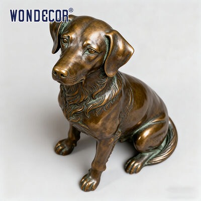 A Life-size Realistic Bronze Sculpture of a Sitting Dog