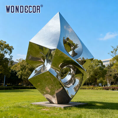 Large-scale Metal Art Abstract Geometric Stainless Steel Sculpture for Outdoor Parks