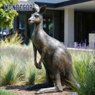 Life Size Outdoor Bronze Kangaroo Fighting Statue Sculpture