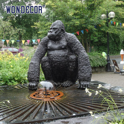 Garden Use Life Size Black Patina Effect Bronze Gorilla Sculpture for Sale