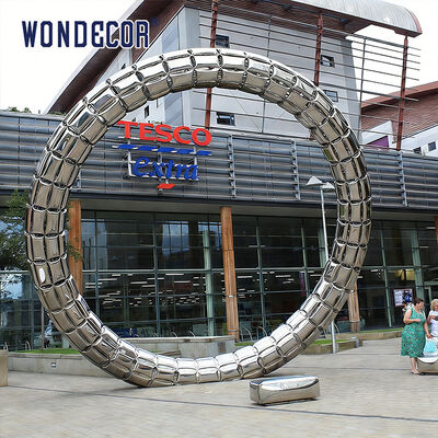 Custom Ring Mirror Polished Ring Stainless Steel Sculpture Modern Outdoor Sculpture