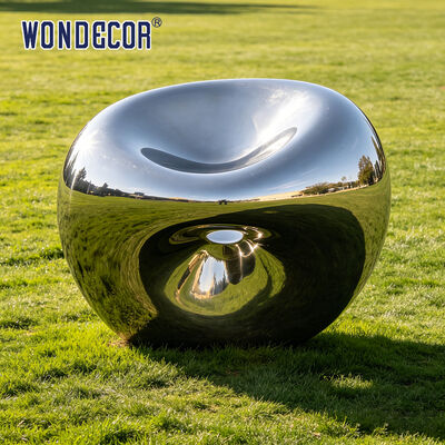 Large Mirror Polished Stainless Steel Concave Water Drop Sculpture Outdoor Park Modern Abstract Landscape Landmark Decorative Statue