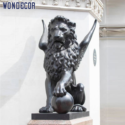 160cm Large Bronze Lion Statue Outdoor Metal Animal Decoration