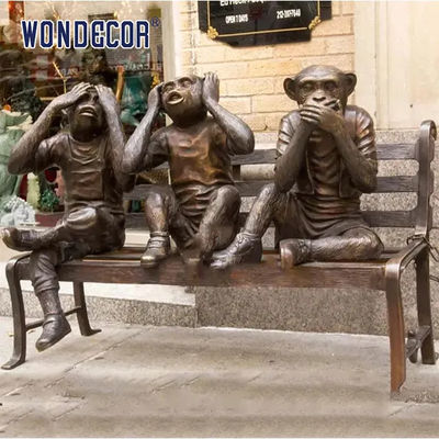 Custom Life size bronze three wise monkeys statues for garden decoration