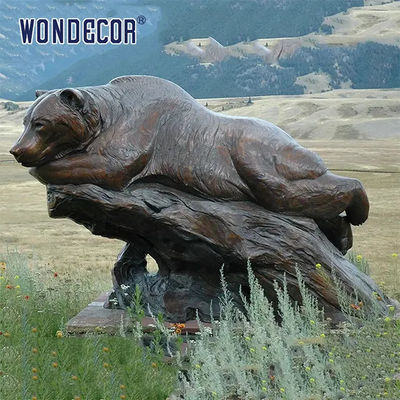 Metal Animal Bear Custom Bronze Sculpture 180cm Large 3D Design