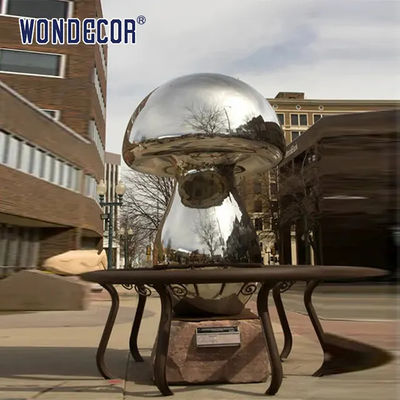 Stainless Steel Metal Mushroom Sculpture 80cm Outdoor Decoration