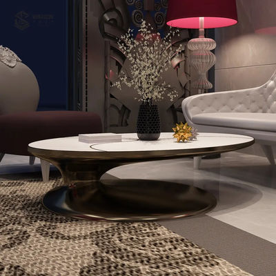 Living Room Top Marble Art Table Furniture Stainless Steel