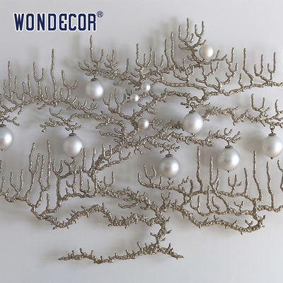 Weather Resistance Contemporary Metal Wall Sculptures Art Coral Pearl