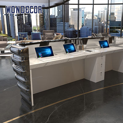 Silvery Luxury Reception Desk Commercial Modern Reception Counter
