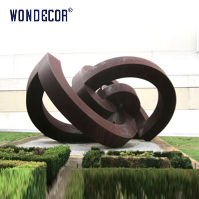 Modern large outdoor abstract geometric circular weather resistant steel sculpture