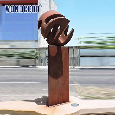 Outdoor Garden Metal Art Alien Geometry Weather Resistant Steel Sculpture
