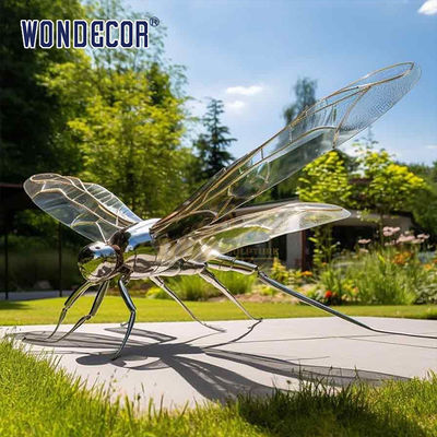 Large Outdoor Park Metal Art Abstract Insect Dragonfly Stainless Steel Sculpture