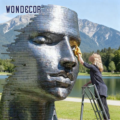 Large Outdoor Metal Art "Heaven, I Am Watching You" Stainless Steel Sculpture