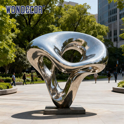 Large Outdoor Modern Art Style Stainless Steel Sculpture, Landscape Decoration Ornament for Courtyard and Square