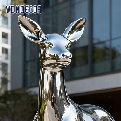 Outdoor Garden Large-Scale Metal Animal Stag Stainless Steel Sculpture