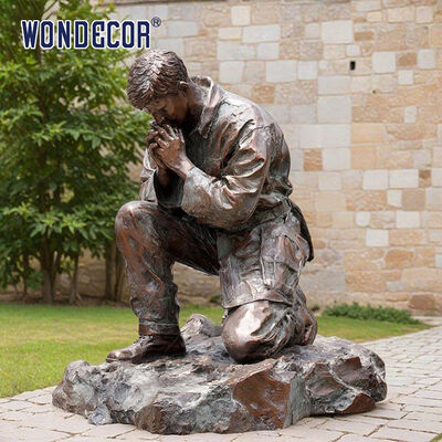 Outdoor Life Size Praying Sculpture Bronze
